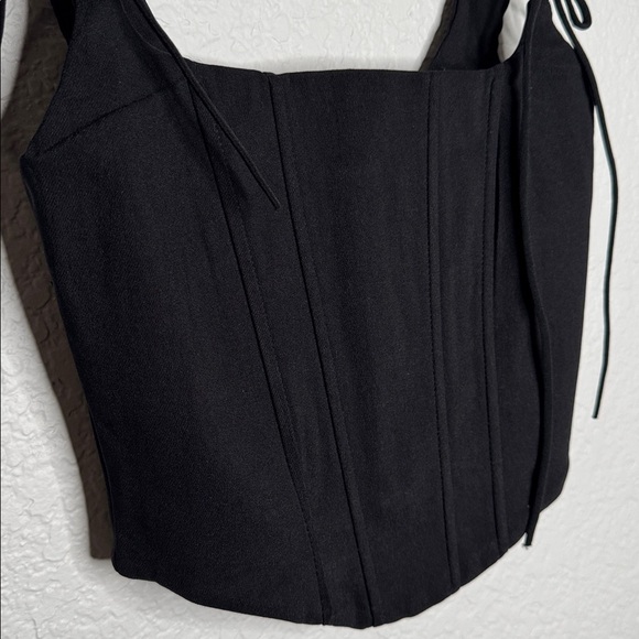 Edikted Genevive Tie Strap Corset Crop Top Size Small Whimsigoth Going Out Black - Picture 4 of 8